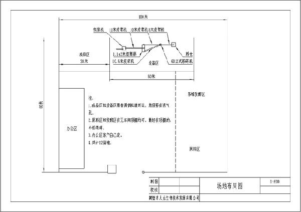 中型|年產(chǎn)2萬噸有機肥生產(chǎn)線設備配置與工藝流程平面圖